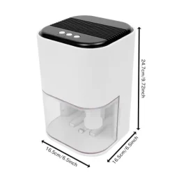 Affugter - Elektrisk affugter til små rum - Kapacitet 2 l - Effekt 42 W - 100–240 V - Areal 0–20 m² - Lys i 7 farver - EU-stik - Hvid Clearance
