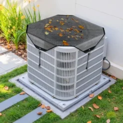 Airconditioner Cover 71x71 cm Sort Rivestærkt Net Udendørs Outlet