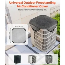 Airconditioner Cover 71x71 cm Sort Rivestærkt Net Udendørs Outlet