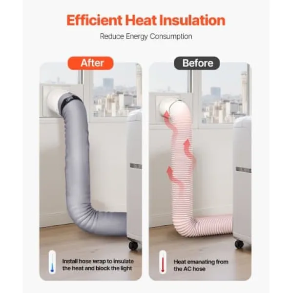 Airconditionerslangebetræk, 1440x525x3 mm, grå, isoleringshylster Outlet