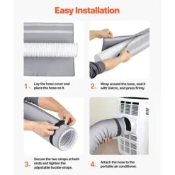 Airconditionerslangebetræk, 1440x525x3 mm, grå, isoleringshylster Outlet