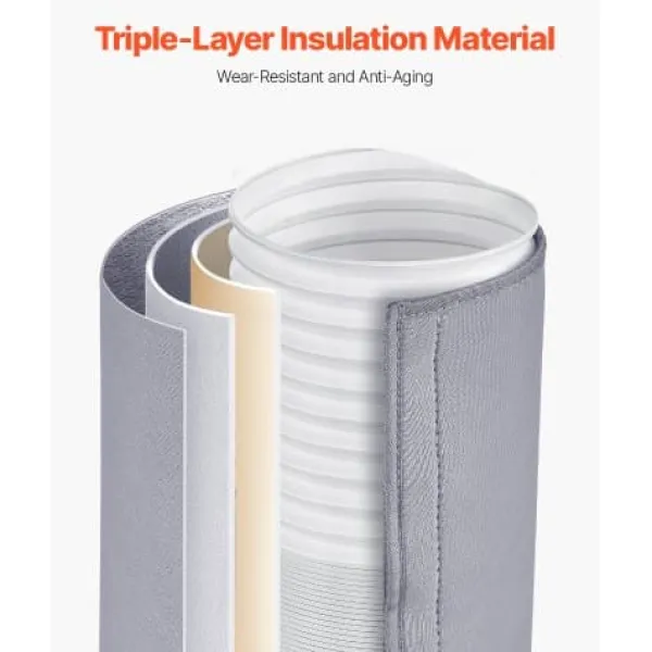 Airconditionerslangebetræk, 1440x525x3 mm, grå, isoleringshylster Outlet