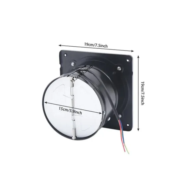 Ventilatorer>Aksial industriventilator, vægventilator 40 W 220 V, indblæsning/udsugning, sort