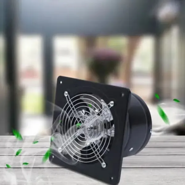 Ventilatorer>Aksial industriventilator, vægventilator 40 W 220 V, indblæsning/udsugning, sort
