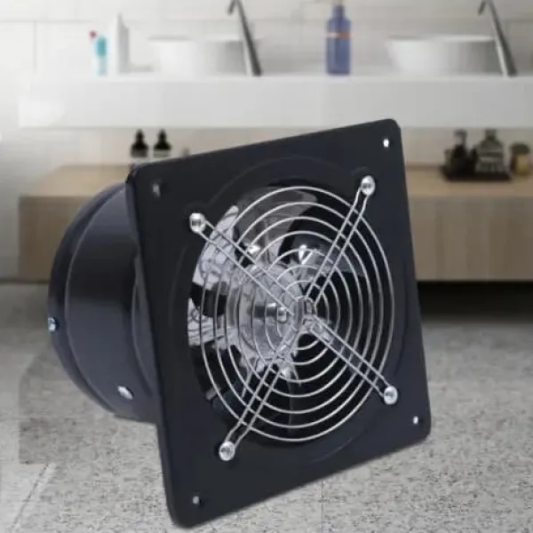 Ventilatorer>Aksial industriventilator, vægventilator 40 W 220 V, indblæsning/udsugning, sort
