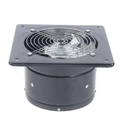 Ventilatorer>Aksial industriventilator - Væg-/vinduesmonteret udsugningsventilator - 850 m³/h - 20 cm - 80 W, 220 V - 2800 rpm - Metal, Firkantet - Sort