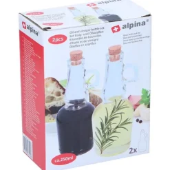 Olie- & Eddikebeholdere>Alpina - Glass bottle with cork for oil/vinegar 250ml 2 pcs.