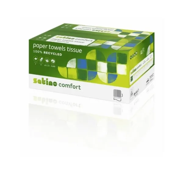 Ark papir Comfort/ 2-lags/ 25x23 cm/ 3200 ark PT3, Satino Discount