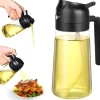 Olie- & Eddikebeholdere>Auledio 470ml Olie & Eddike Sprayflaske - 2-i-1 Olie Sprayflaske til Madlavning, Grillning & Bagning