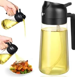 Olie- & Eddikebeholdere>Auledio 470ml Olie & Eddike Sprayflaske - 2-i-1 Olie Sprayflaske til Madlavning, Grillning & Bagning