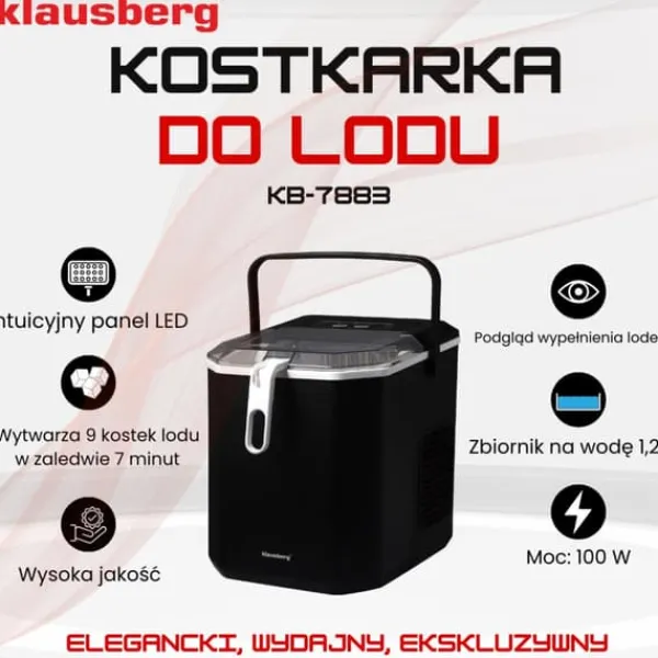 Isproducenter>Automatisk isterningmaskine 1,2L 0,6kg 100W LED KLAUSBERG KB-7883