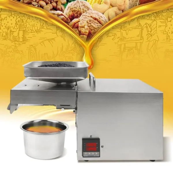 Juicepresser - Nyd Friskpresset Juice Derhjemme>Automatisk oliepressemaskine - Elektrisk oliepresse - Intelligent styring - 220 V - Rustfrit stål - Sølv