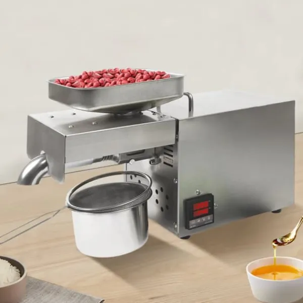 Juicepresser - Nyd Friskpresset Juice Derhjemme>Automatisk oliepressemaskine - Elektrisk oliepresse - Intelligent styring - 220 V - Rustfrit stål - Sølv