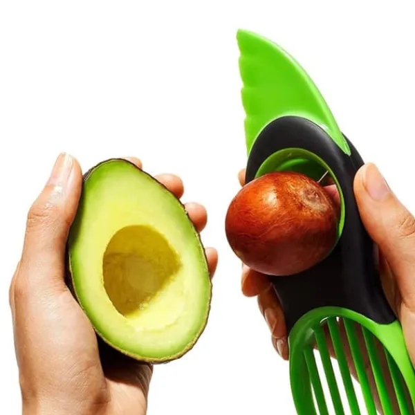 Køkkenskiver>Avocadoskærer, 3-i-1 - Grøn