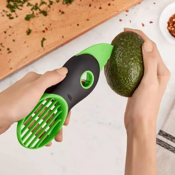Køkkenskiver>Avocadoskærer, 3-i-1 - Grøn