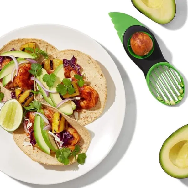 Køkkenskiver>Avocadoskærer, 3-i-1 - Grøn