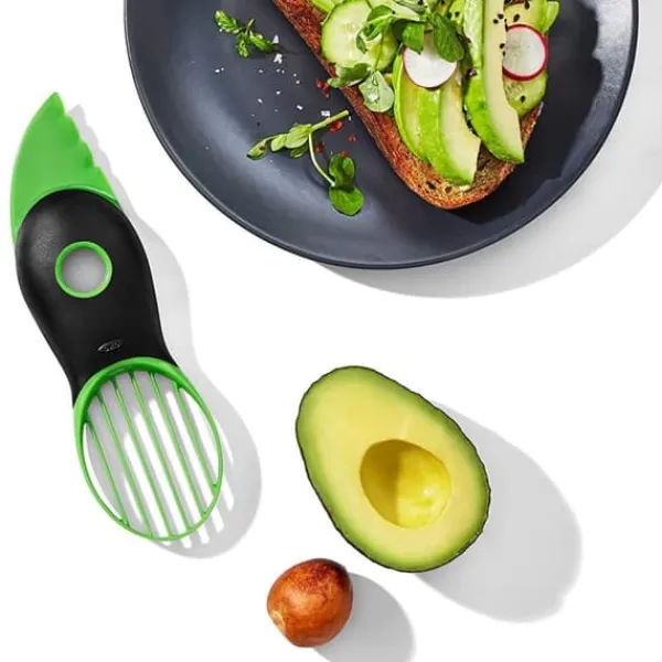 Køkkenskiver>Avocadoskærer, 3-i-1 - Grøn