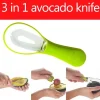 Køkkenskiver>Avocado-skæreværktøj 3-i-1 Avocado-skærerværktøj med komfortabelt grebshåndtag Shea-kerneskræller Køkkenredskaber