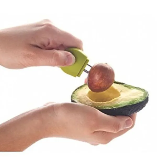 Køkkenskiver>Avocado-skæreværktøj 3-i-1 Avocado-skærerværktøj med komfortabelt grebshåndtag Shea-kerneskræller Køkkenredskaber
