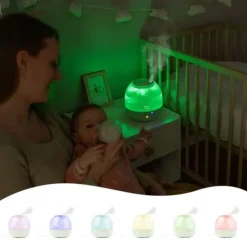Badabulle Bubble Luftfugter - Sikrer et godt fugtighedsniveau - Integreret natlys - 360° Dyse - Op til 16 timers batterilevetid (2L) Outlet