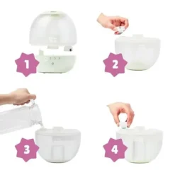 Badabulle Bubble Luftfugter - Sikrer et godt fugtighedsniveau - Integreret natlys - 360° Dyse - Op til 16 timers batterilevetid (2L) Outlet
