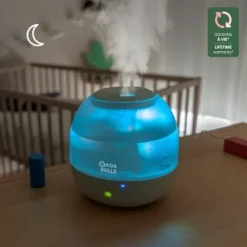 Badabulle Bubble Luftfugter - Sikrer et godt fugtighedsniveau - Integreret natlys - 360° Dyse - Op til 16 timers batterilevetid (2L) New