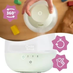 Badabulle Bubble Luftfugter - Sikrer et godt fugtighedsniveau - Integreret natlys - 360° Dyse - Op til 16 timers batterilevetid (2L) New