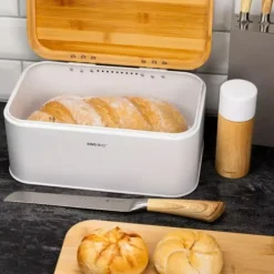 Brødkasser & Brødposer>BAMBU OG STÅLBRØDÆSKE KINGHOFF KH-1795