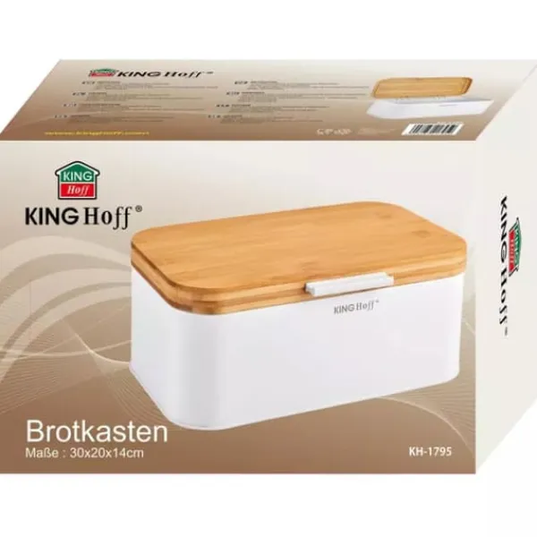 Brødkasser & Brødposer>BAMBU OG STÅLBRØDÆSKE KINGHOFF KH-1795