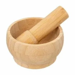 Mortere & Pistiller>BAMBUMØRTEL 13x5cm NATURLIG holdbar
