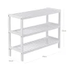 Tøj- & Garderobeopbevaring>Bambus - sko rack - med 3 niveauer - hvid - 70 x 55 x 26 cm
