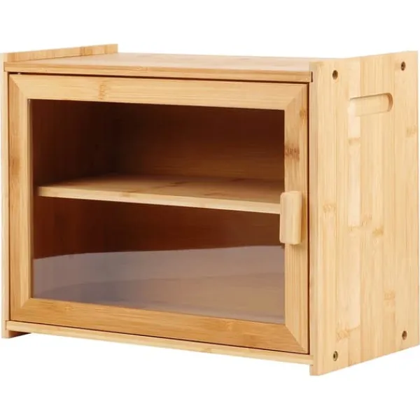 Brødkasser & Brødposer>Bambus brødkasse med tang, to-lags, 40x20x31 cm