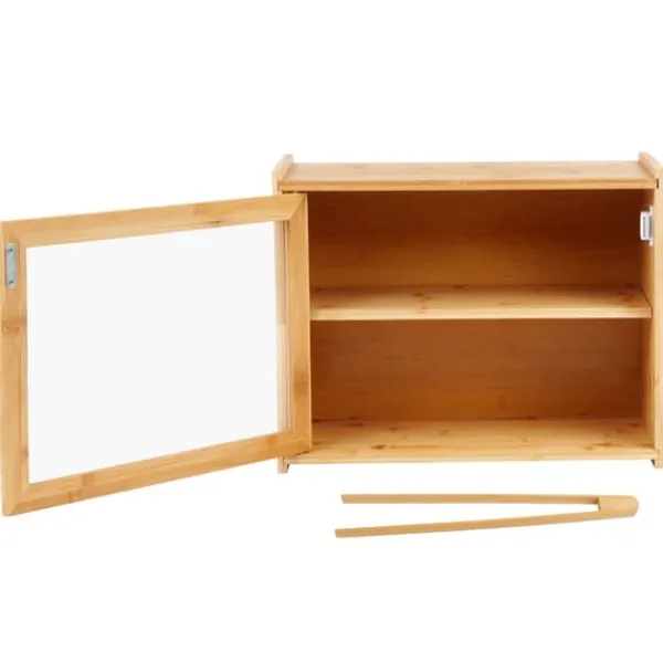 Brødkasser & Brødposer>Bambus brødkasse med tang, to-lags, 40x20x31 cm