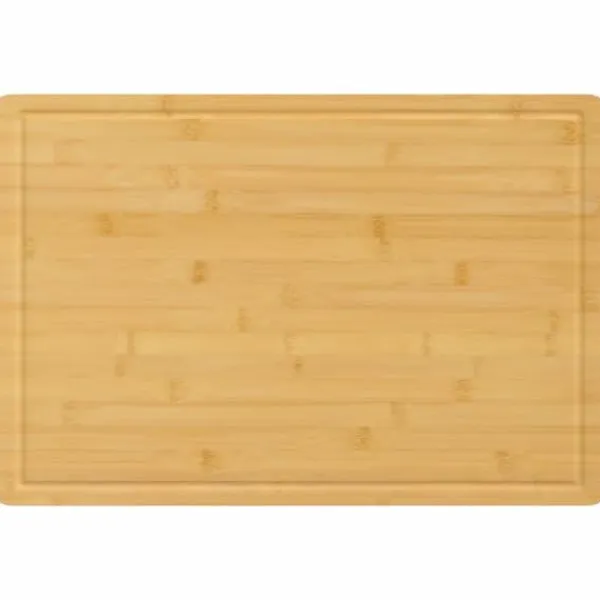 Skærebrætter>Bambus skærebræt 40x60x1,5 cm med saftrille | Farve: Naturlig bambus