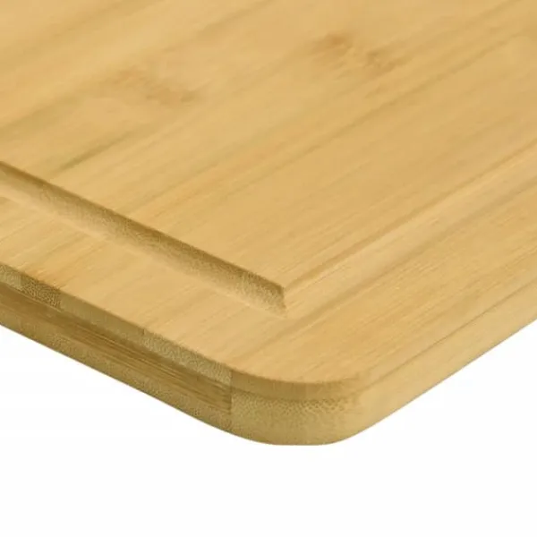 Skærebrætter>Bambus skærebræt 40x60x1,5 cm med saftrille | Farve: Naturlig bambus
