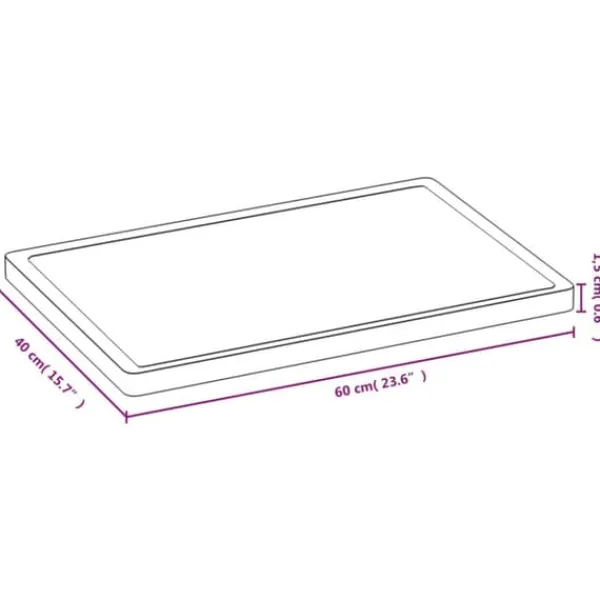 Skærebrætter>Bambus skærebræt 40x60x1,5 cm med saftrille | Farve: Naturlig bambus