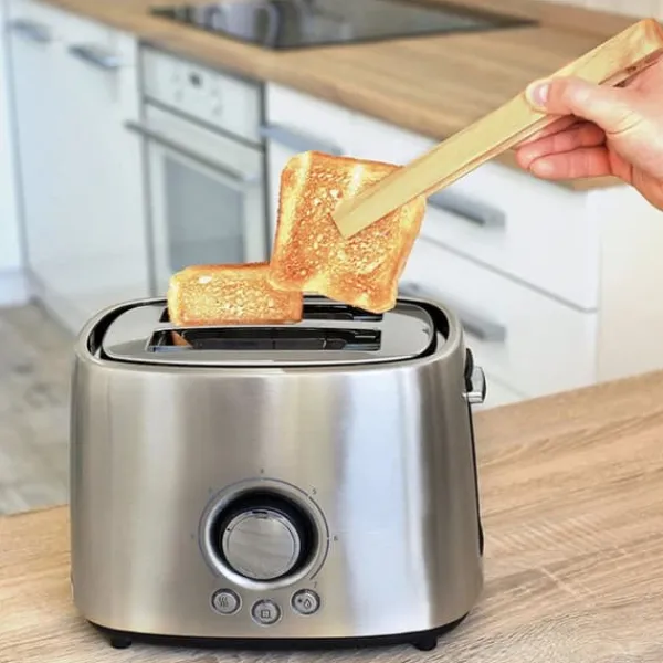 Køkkentænger>Bambus Toasttang - Magnetisk Køkkenredskab til Madlavning