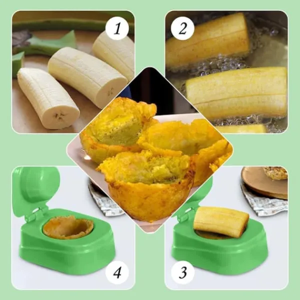 Madautomater>Banana Patacones Maker - Plast Kök Tostones Köttbollsform