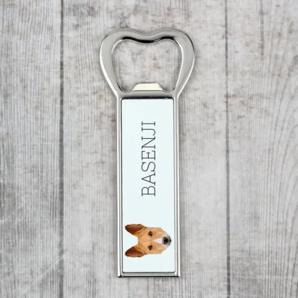 Basenji, Basenji, Congo Dog - flaskeåbner med foto og inskription til Art-Dog øl