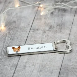Basenji, Basenji, Congo Dog - flaskeåbner med foto og inskription til Art-Dog øl