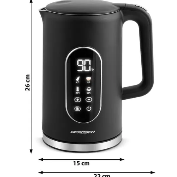 Berdsen BD-712 1,7l elkedel, sort og sølv