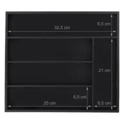 Bestikbakke, 5 rum, 5x34x30 cm, Sort Clearance