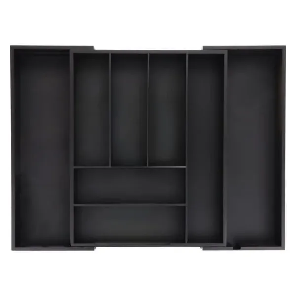 Bestikbakke, Bambus, 35x43.5x6.5 cm, Sort Discount