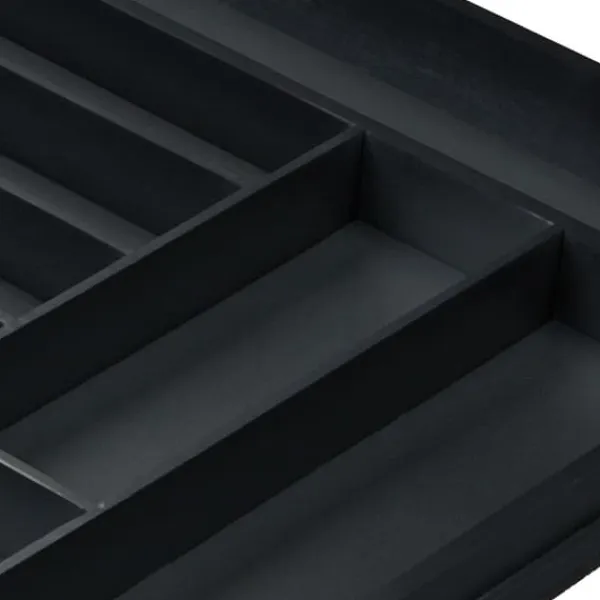 Bestikbakke, Bambus, 35x43.5x6.5 cm, Sort Discount