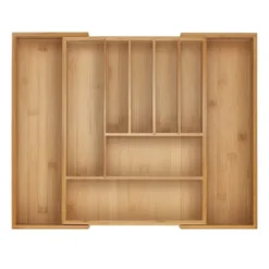 Opbevaringssystem Til Køkkenskuffer>Bestikbakke, Bambus, 6x56x50 cm, Natur