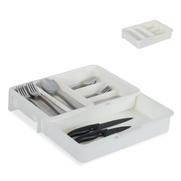 Bestikbakke, Justerbar, 6x23,5x31,5 cm, Plast Online
