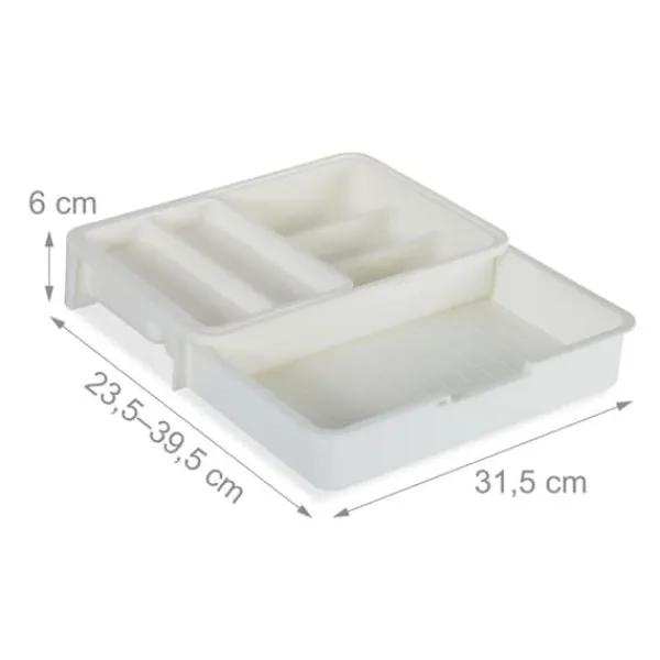Bestikbakke, Justerbar, 6x23,5x31,5 cm, Plast Online