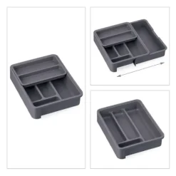 Bestikbakke, 6,5x23,5x31,5 cm, Grå Outlet