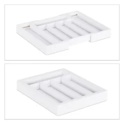 Bestikbakke, 5,5x48,5x37 cm, Hvid Outlet