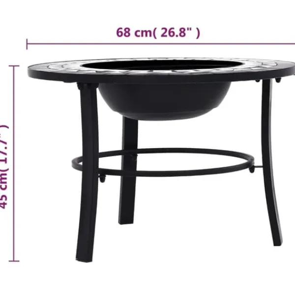 Terrassevarmere>Bålfad mosaik 68 cm keramik sort og hvid - Ildsted - Ildsteder - Home & Living